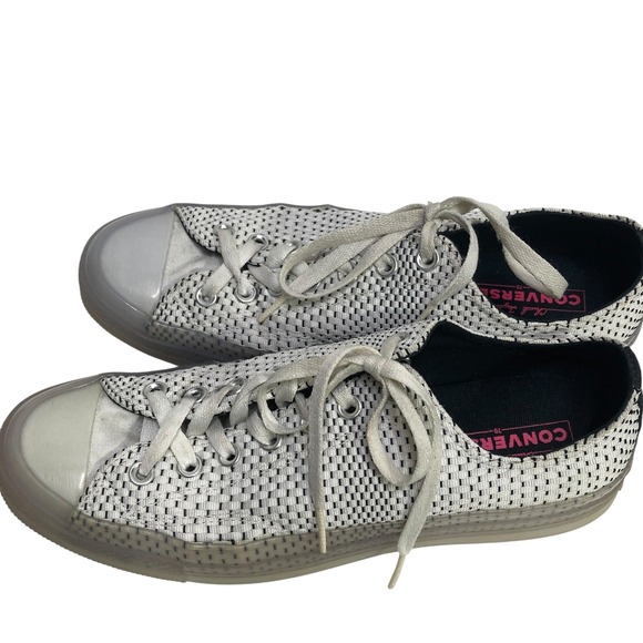 Converse Chuck Taylor 70 Low Woven White Black Translucent 164085C Mens 10 - Picture 2 of 7